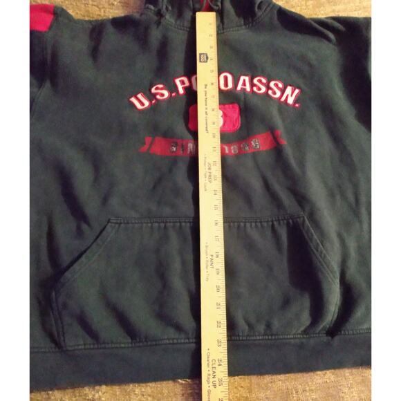 US Polo Assn. Hoodie Mens 2XL Blue Hooded Sweatshirt Cotton Hood Spell Out - Picture 7 of 14